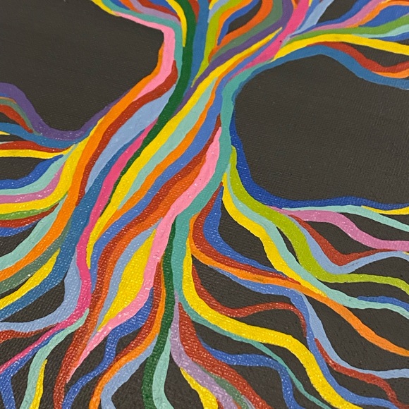 Tree of Life Painting - Hand Painted By Myself - Rainbow Tree 8x10 Inch Panel - Picture 7 of 12